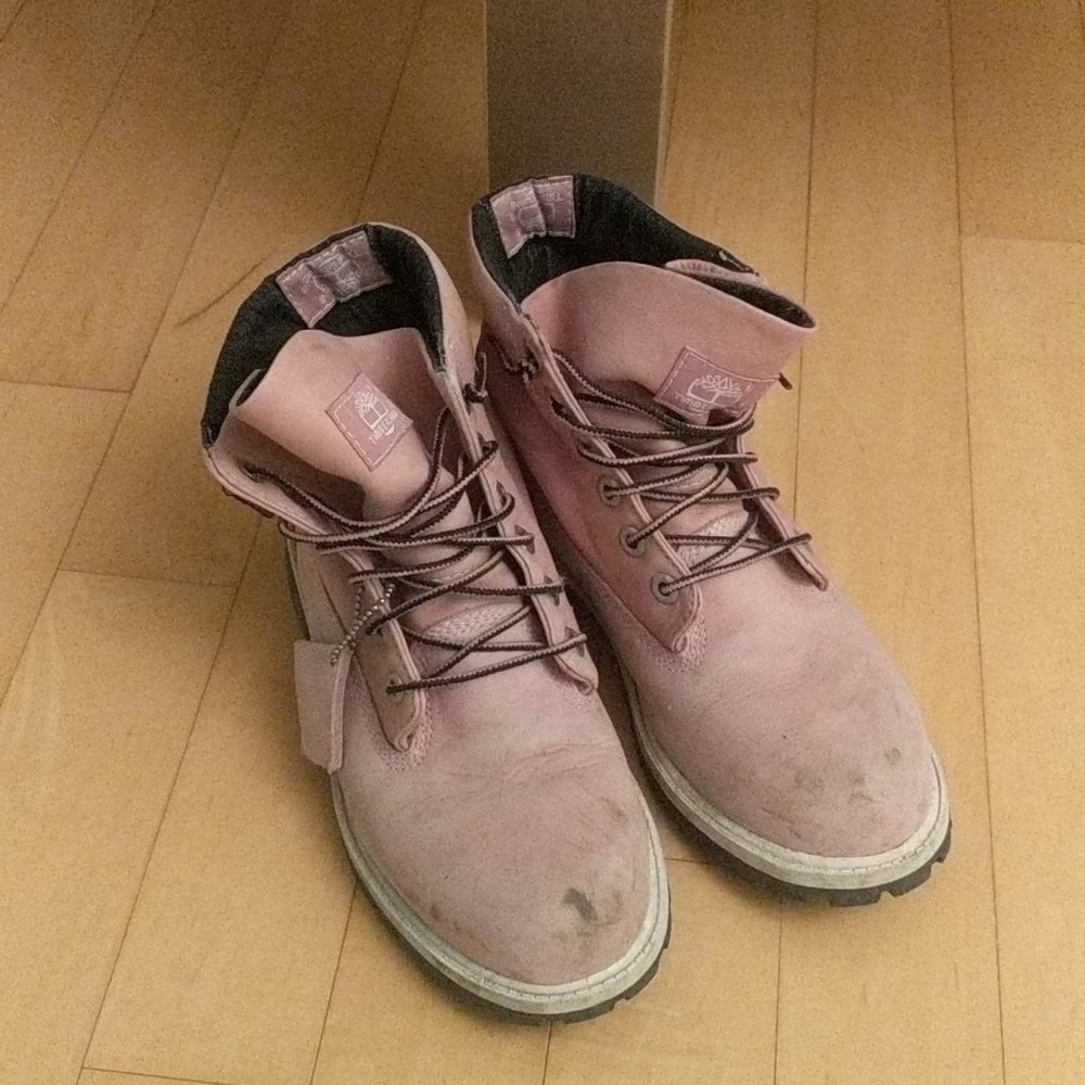Timberland pink boots high top and low size 8
